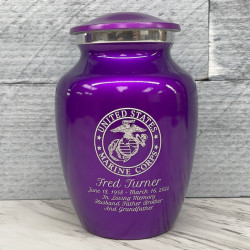 Customer Gallery - Marine Corps Sharing Urn - Purple Luster