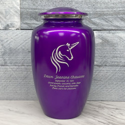 Customer Gallery - Unicorn Cremation Urn - Purple Luster