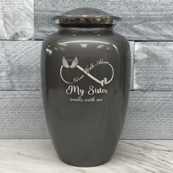 Customer Gallery - My Sister Walks With Me Cremation Urn - Gunmetal Gray