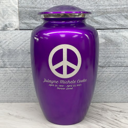 Customer Gallery - Peace Cremation Urn - Purple Luster