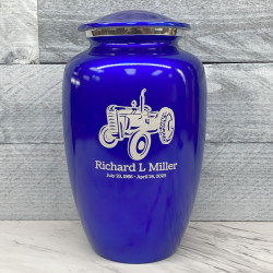 Customer Gallery - Classic Tractor Cremation Urn - Midnight Blue