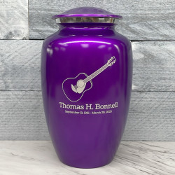 Customer Gallery - Acoustic Guitar Cremation Urn - Purple Luster