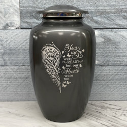 Customer Gallery - Your Wings Were Ready Cremation Urn - Gunmetal Gray