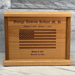 Customer Gallery - American Flag Cremation Urn - Signature Alder