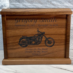 Customer Gallery - Motorcycle Cremation Urn - Signature Walnut