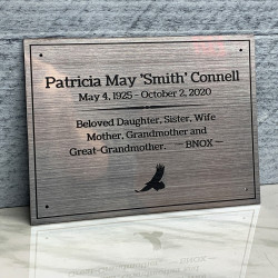 Customer Gallery - DIY Cremation Urn Plate - Brushed Silver - 5.75" w x 4.25" h