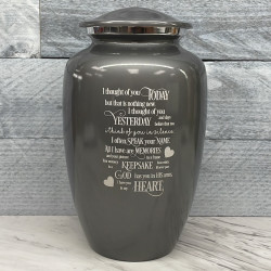 Customer Gallery - I Thought Of You Today Cremation Urn - Gunmetal Gray