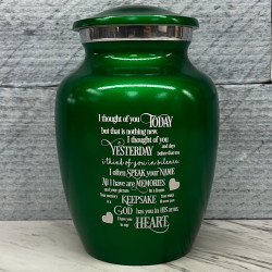 Customer Gallery - I Thought Of You Today Sharing Urn - Shamrock Green