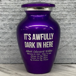 Customer Gallery - It's Awfully Dark In Here Keepsake Urn - Purple Luster