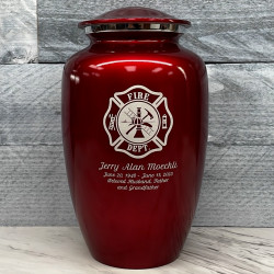 Customer Gallery - Firefighter Cremation Urn - Ruby Red