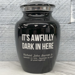 Customer Gallery - It's Awfully Dark In Here Sharing Urn - Jet Black