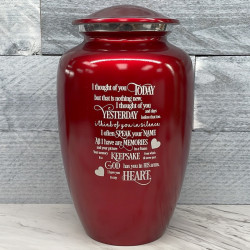 Customer Gallery - I Thought Of You Today Cremation Urn - Ruby Red