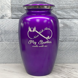 Customer Gallery - My Brother Walks With Me Cremation Urn - Purple Luster