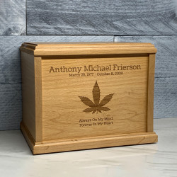 Customer Gallery - Marijuana Cremation Urn - Signature Alder