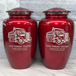 Customer Gallery - Dumping Truck Cremation Urn - Ruby Red