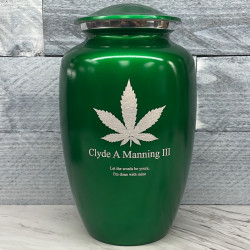 Customer Gallery - Marijuana Cremation Urn - Shamrock Green