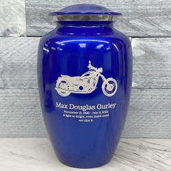 Customer Gallery - Motorcycle Cremation Urn - Midnight Blue