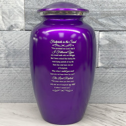Customer Gallery - Footprints In the Sand Cremation Urn - Purple Luster