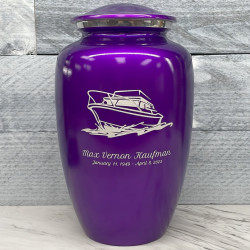 Customer Gallery - Boat Cremation Urn - Purple Luster