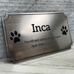 Customer Gallery - DIY Pet Cremation Urn Plate - Brushed Silver - 4" w x 2.25" h