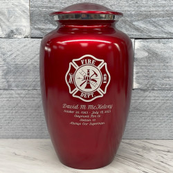 Customer Gallery - Firefighter Cremation Urn - Ruby Red