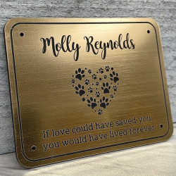Customer Gallery - DIY Pet Cremation Urn Plate - Paw Heart - Brushed Gold - 3.25" w x 2.5" h