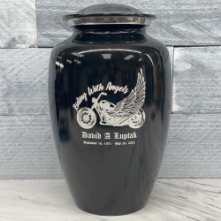 Customer Gallery - Riding with Angels Cremation Urn - Jet Black