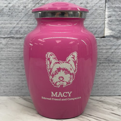Customer Gallery - Small Yorkshier Terrier Pet Cremation Urn - Rose Pink