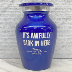 Customer Gallery - It's Awfully Dark In Here Keepsake Urn - Midnight Blue
