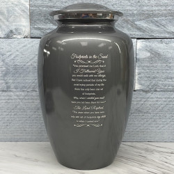 Customer Gallery - Footprints In the Sand Cremation Urn - Gunmetal Gray