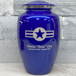 Customer Gallery - Air Force Vintage Cremation Urn - Midnight Blue