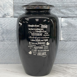 Customer Gallery - I Thought Of You Today Cremation Urn - Jet Black