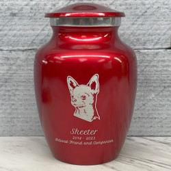 Customer Gallery - Small Chihuahua Dog Cremation Urn - Ruby Red