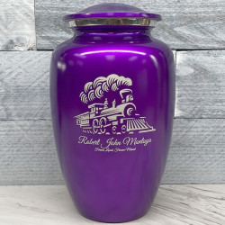 Customer Gallery - Train Cremation Urn - Purple Luster
