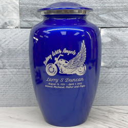 Customer Gallery - Riding with Angels Motorcycle Cremation Urn - Midnight Blue