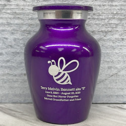 Customer Gallery - Bee Keepsake Urn - Purple Luster