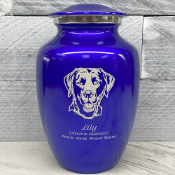 Customer Gallery - Large Black Lab Dog Cremation Urn - Midnight Blue