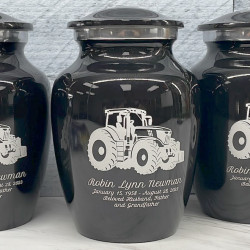Customer Gallery - Modern Tractor Sharing Urn - Jet Black