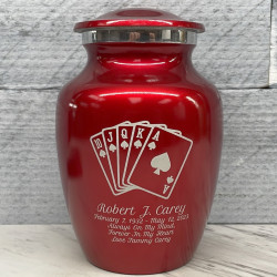 Customer Gallery - Playing Cards Sharing Urn - Ruby Red