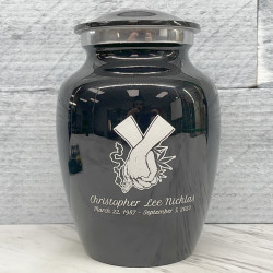 Customer Gallery - Marijuana Holding Hands Sharing Urn - Jet Black