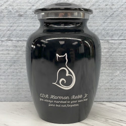 Customer Gallery - Small Cat Silhouette Pet Cremation Urn - Jet Black