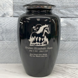 Customer Gallery - Horse Landscape Cremation Urn - Jet Black
