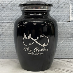 Customer Gallery - My Brother Walks With Me Sharing Urn - Jet Black