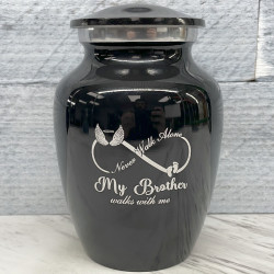 Customer Gallery - My Brother Walks With Me Sharing Urn - Jet Black