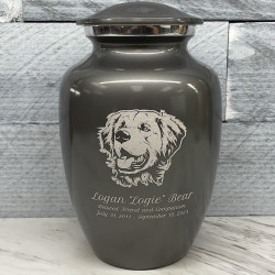 Customer Gallery - Large Golden Retriever Dog Cremation Urn - Gunmetal Gray