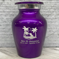Customer Gallery - Tropical Beach Keepsake Urn - Purple Luster