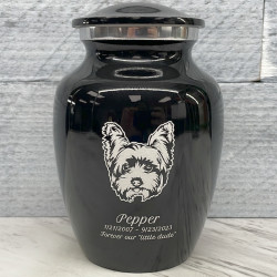 Customer Gallery - Small Yorkshier Terrier Pet Cremation Urn - Jet Black
