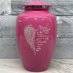 Customer Gallery - Your Wings Were Ready Cremation Urn - Rose Pink