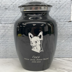 Customer Gallery - Small Chihuahua Pet Cremation Urn - Jet Black