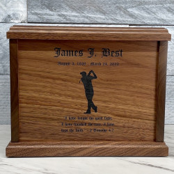 Customer Gallery - Golfer Cremation Urn - Signature Walnut